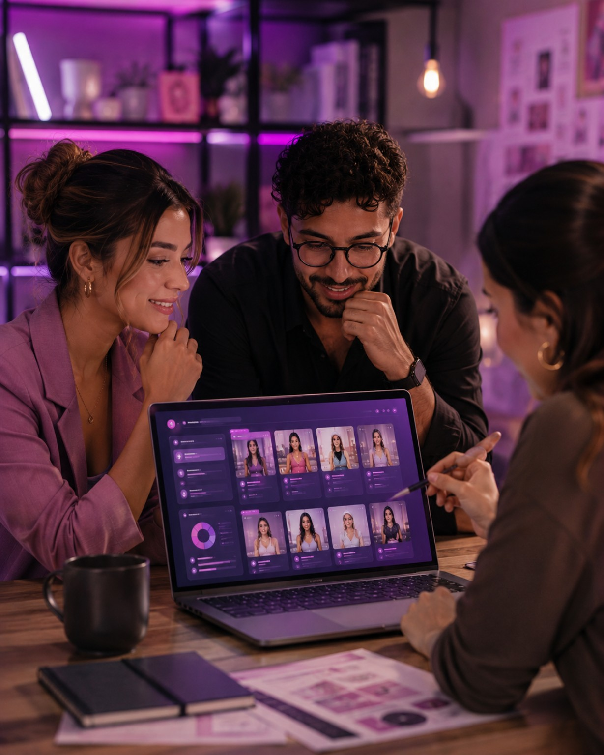 Time de marca analisando campanha com creators