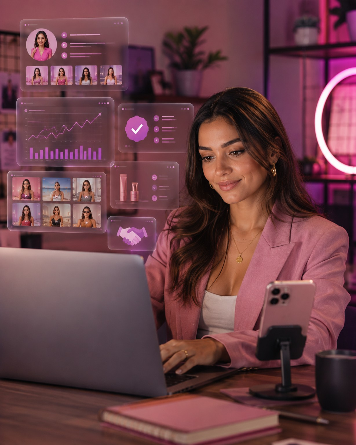 Influencer organizando presença comercial para marcas